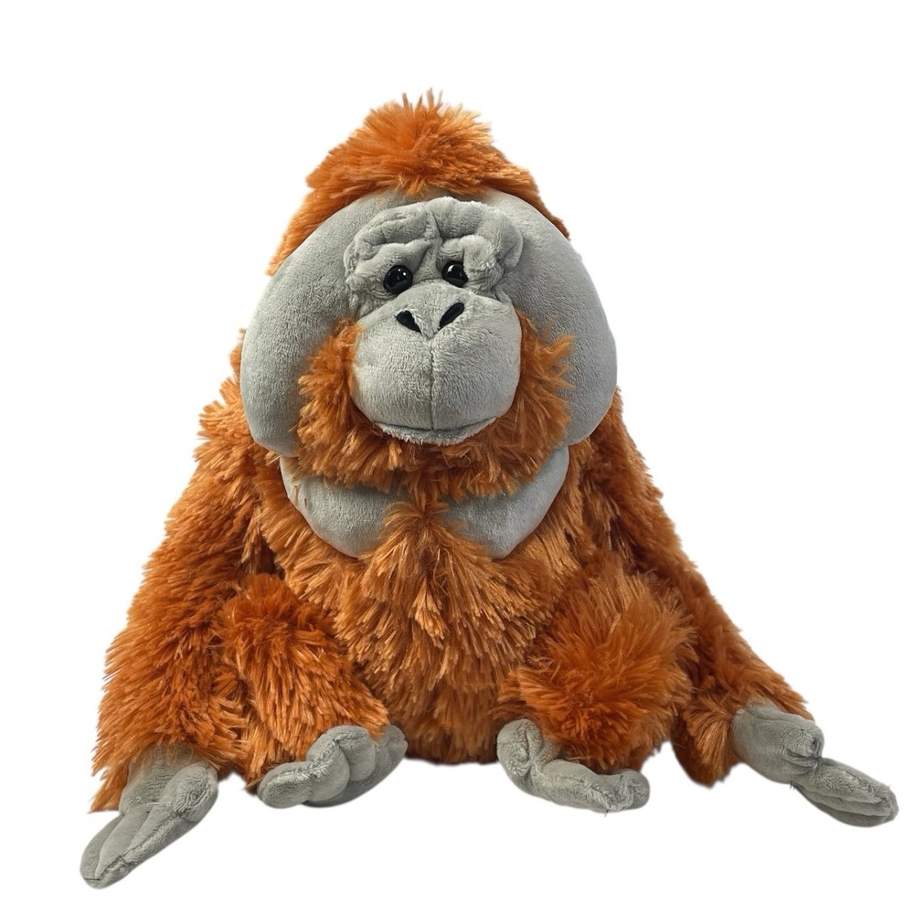 Wild Republic Orangutan Plush Toy Orange & Grey Realistic Zoo Stuffed Animal - Picture 4 of 9